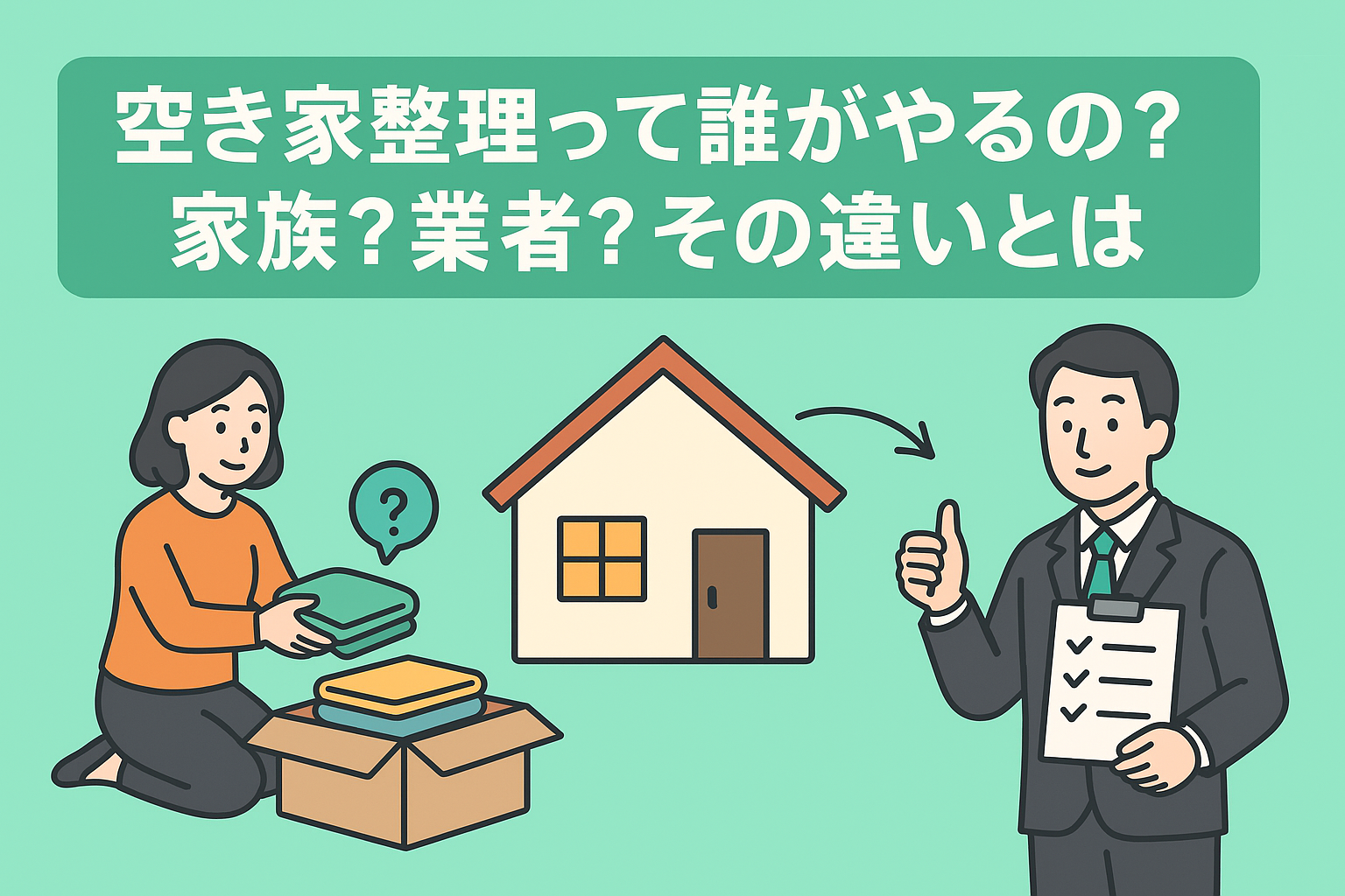 Read more about the article 空き家整理って誰がやるの？家族？業者？その違いとは