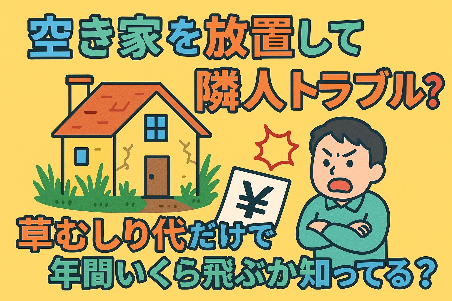 Read more about the article 空き家を放置して隣人トラブル!? 草むしり代だけで年間いくら飛ぶか知ってる？