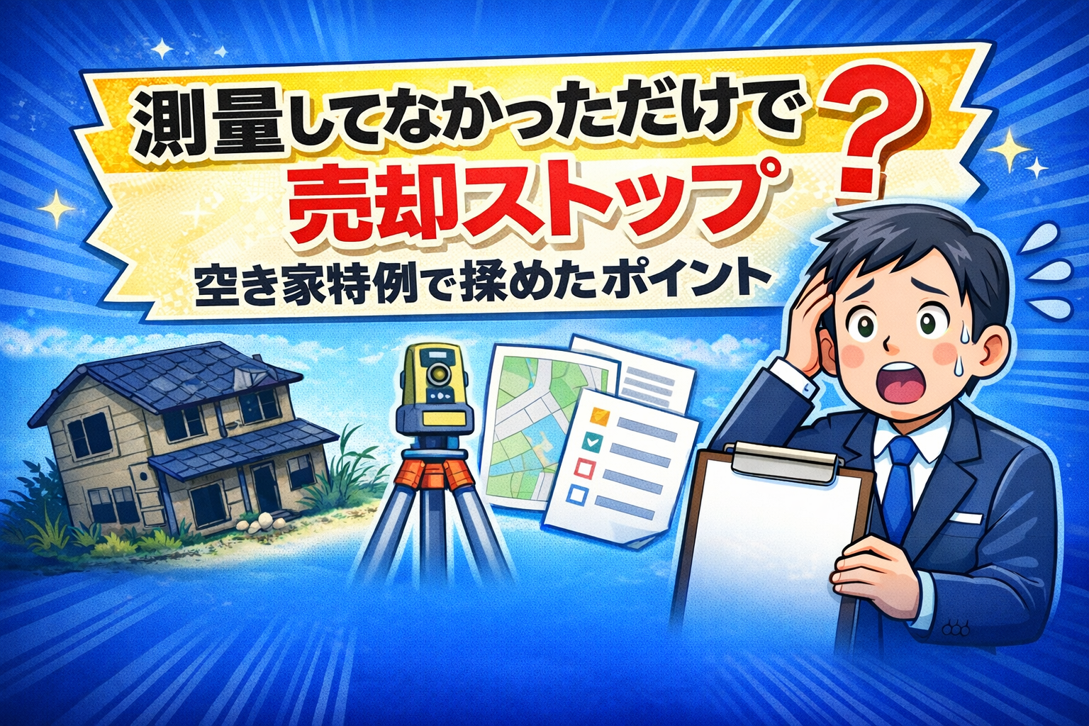 Read more about the article 測量してなかっただけで売却ストップ？空き家特例で揉めたポイント