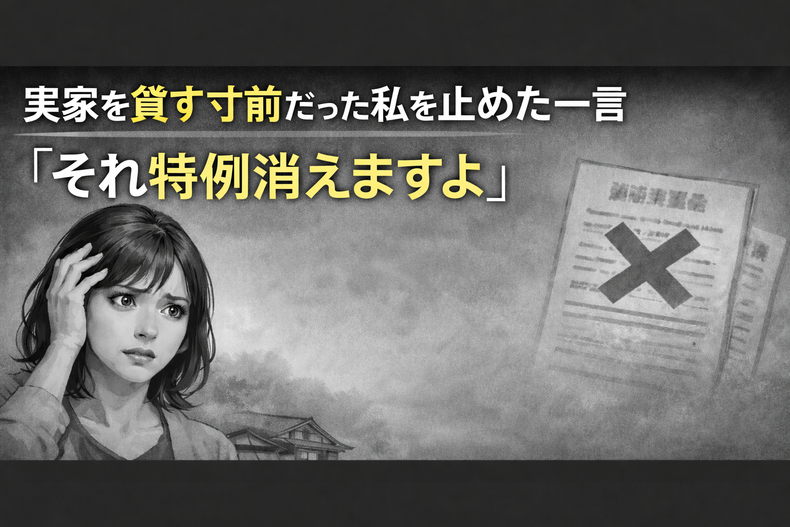 Read more about the article 実家を貸す寸前だった私を止めた一言「それ、特例消えますよ」